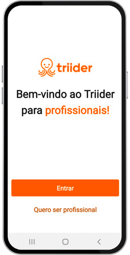 Print da tela inicial do aplicativo Triider