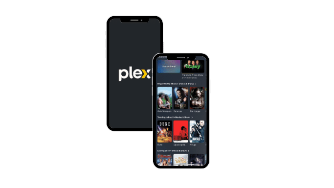 print da tela inicial do app Plex tv